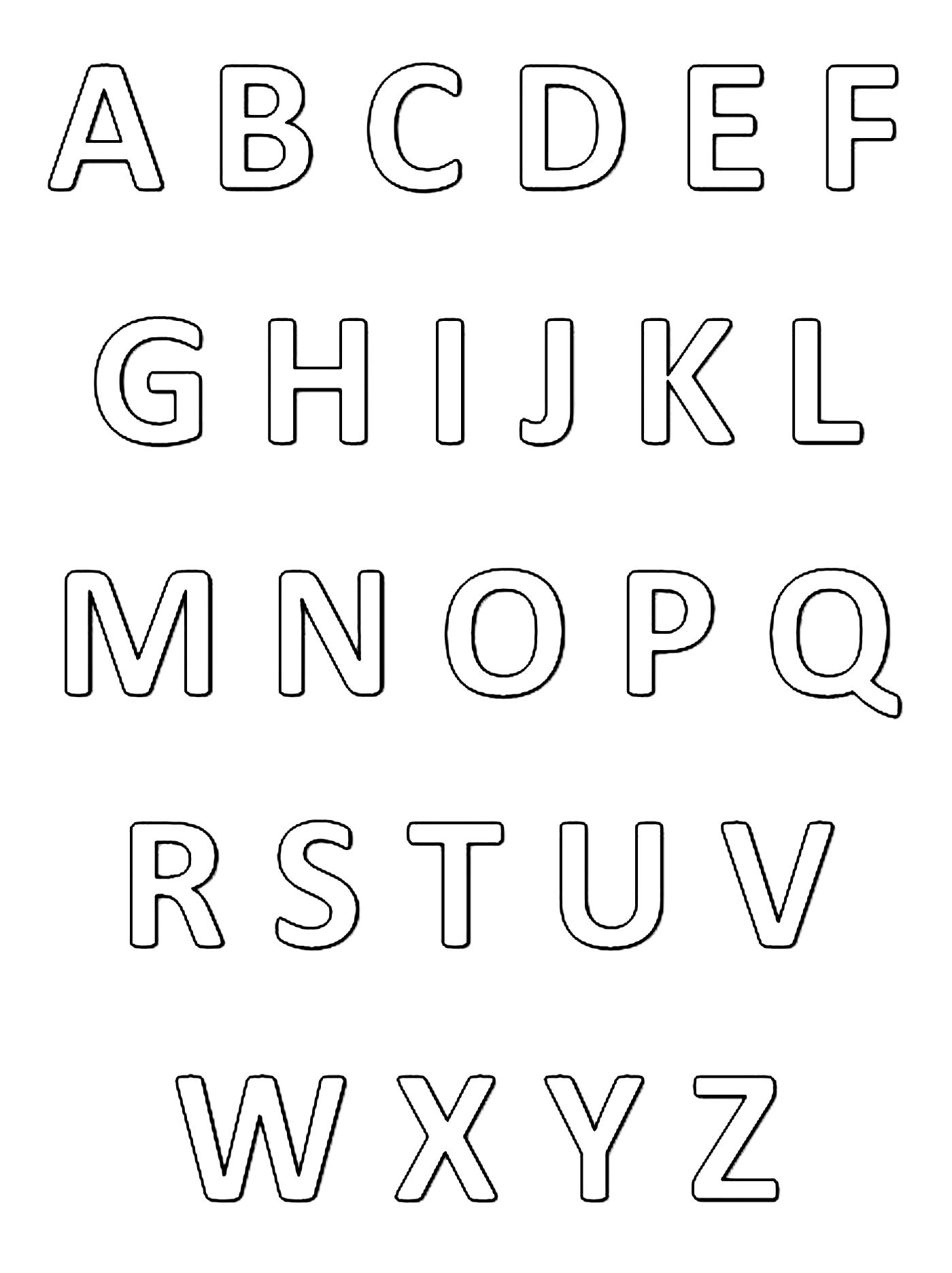 Very simple alphabet worksheet to print & color