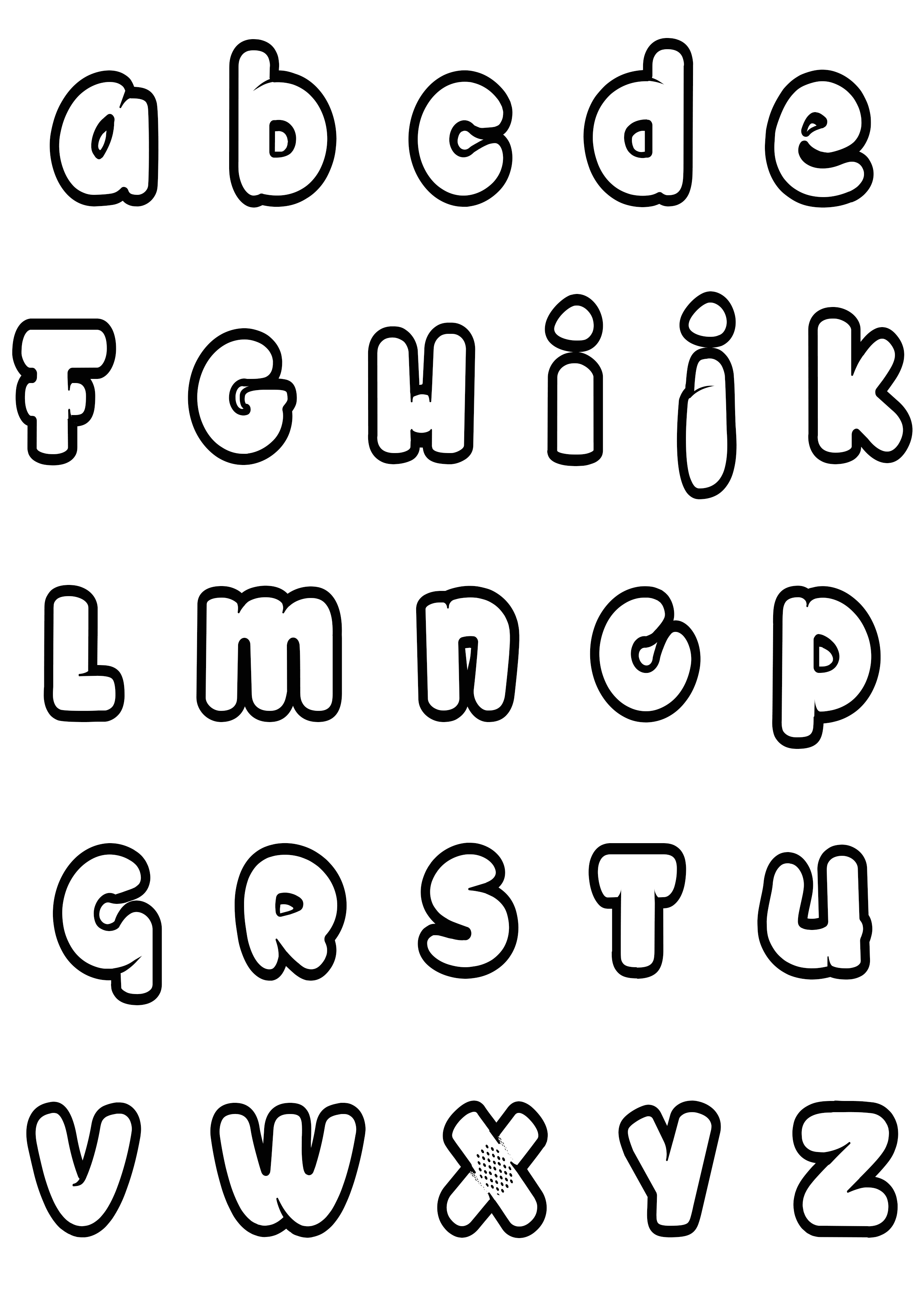 Simple alphabet 14 Alphabet Coloring pages for kids to