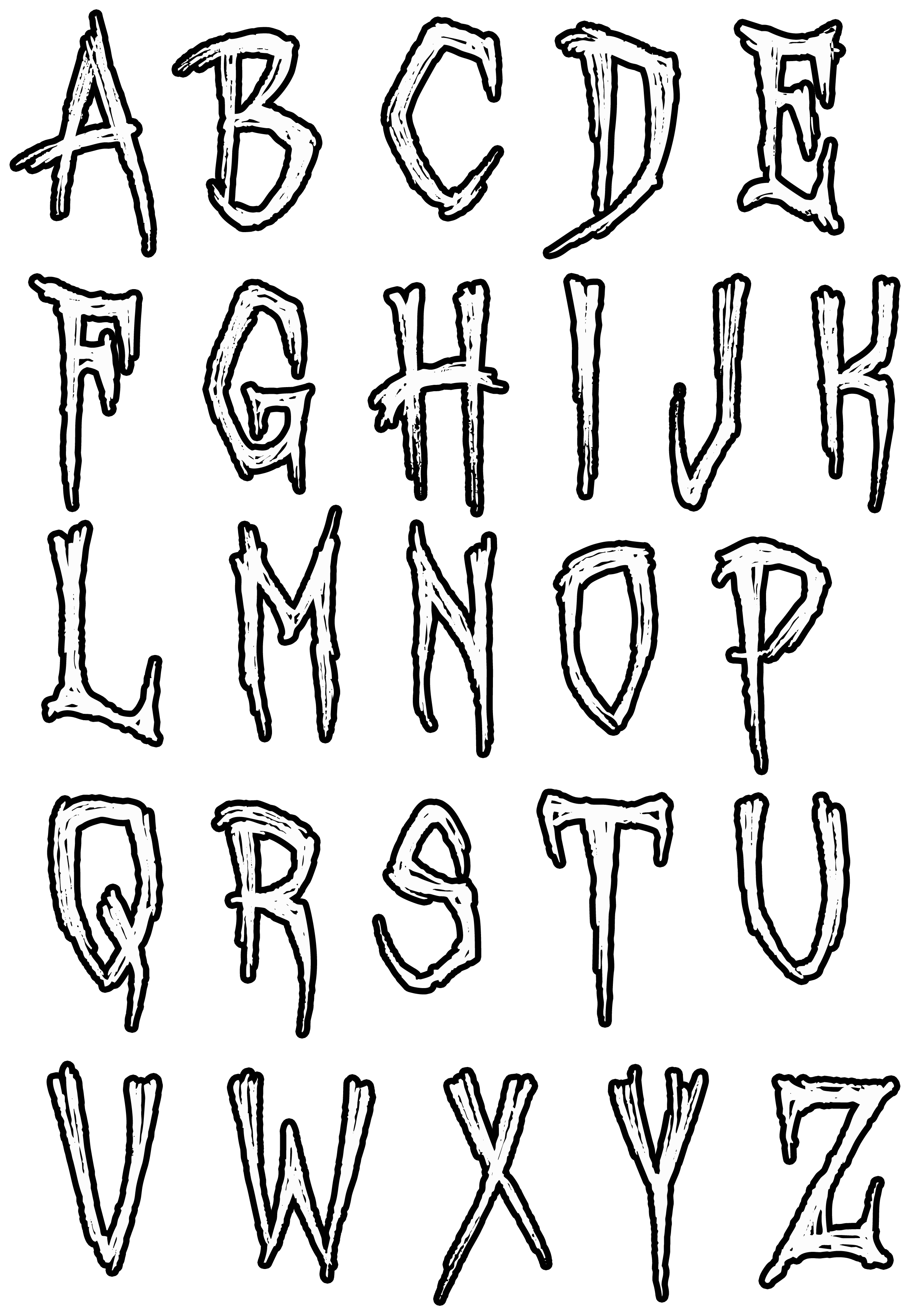 Simple alphabet 5 - Alphabet Coloring pages for kids to ...
