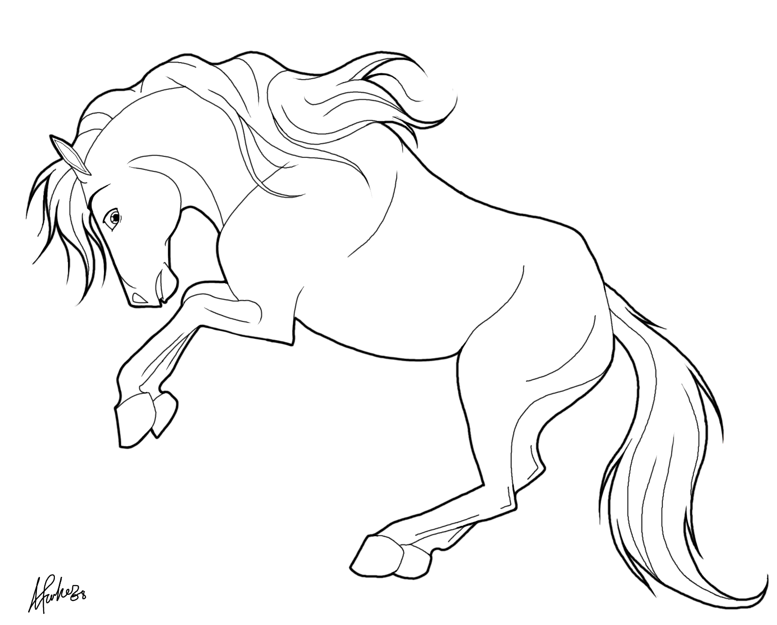 Beautiful horse - Animal Coloring pages for kids to print & color