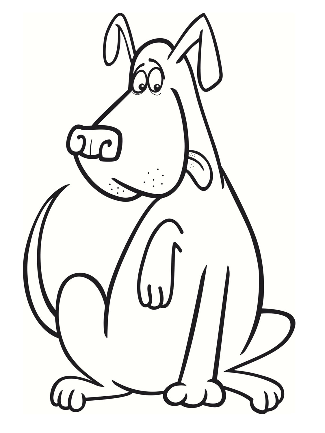 Big dog - Animal Coloring pages for kids to print & color