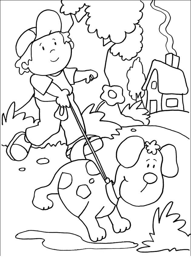 Download Boy and his dog - Animal Coloring pages for kids to print & color