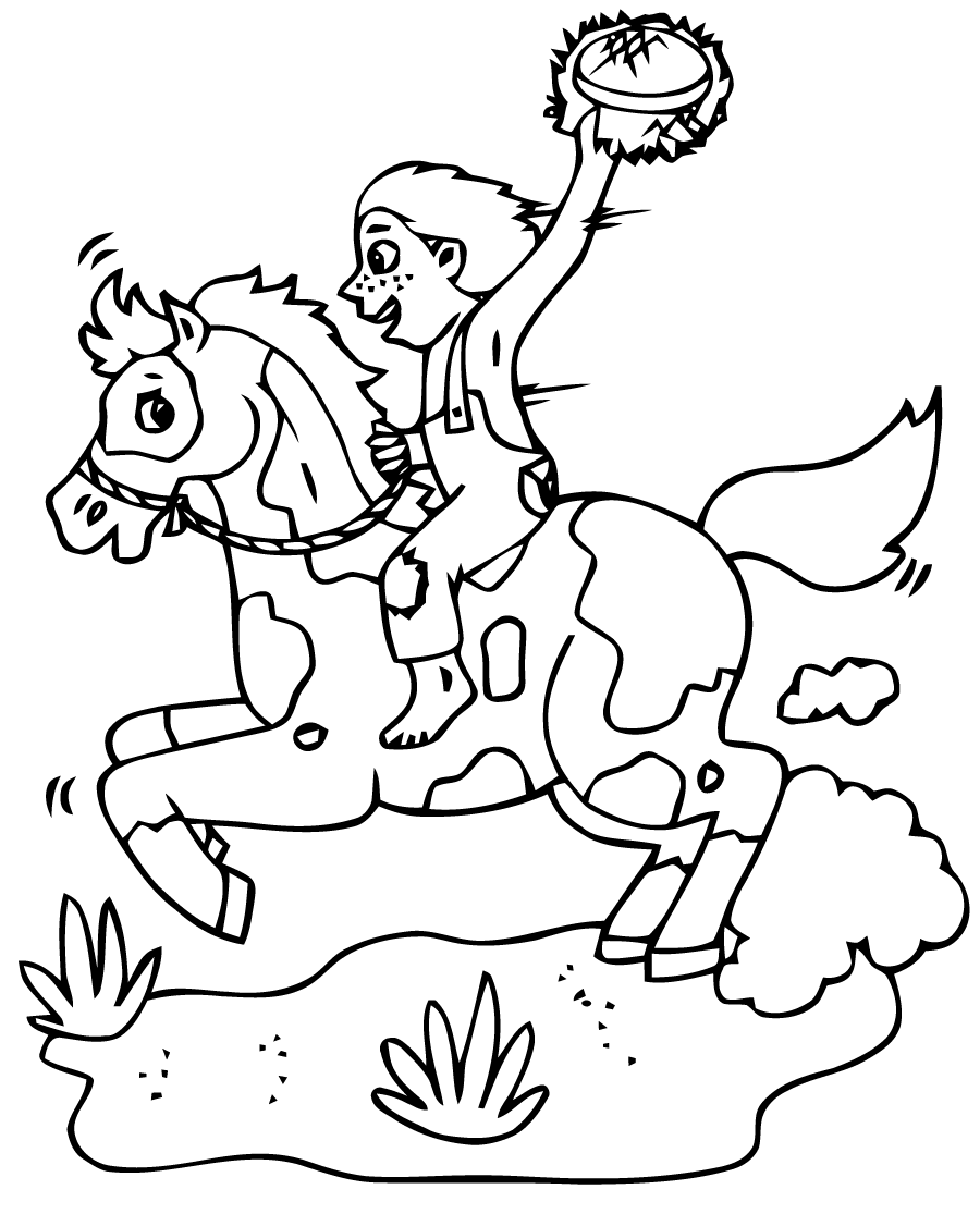 Boy riding a horse