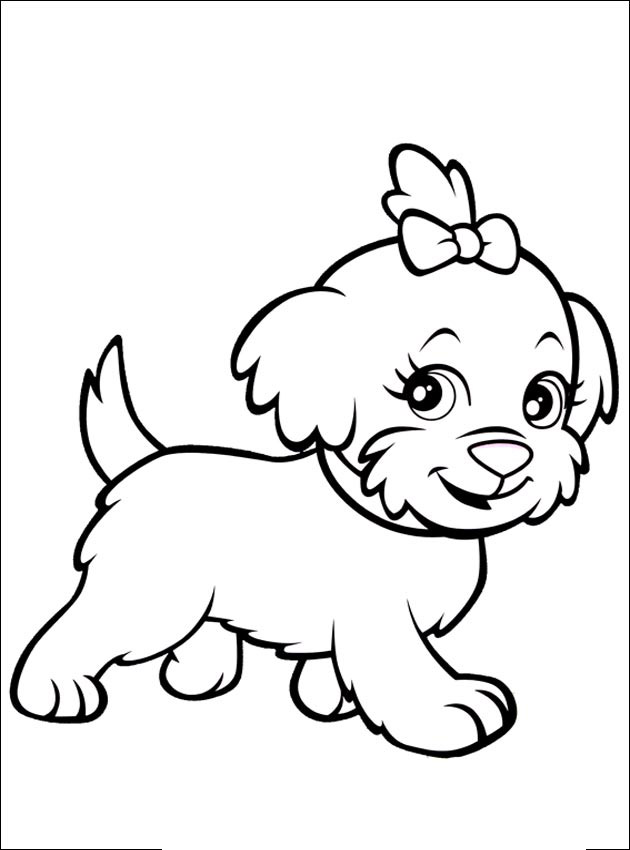 Little dog girl - Animals Adult Coloring Pages