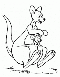 Coloring kangaroo winnie the pooh