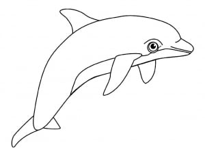 Coloring vey simple dolphin