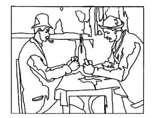 Coloring cezanne card players