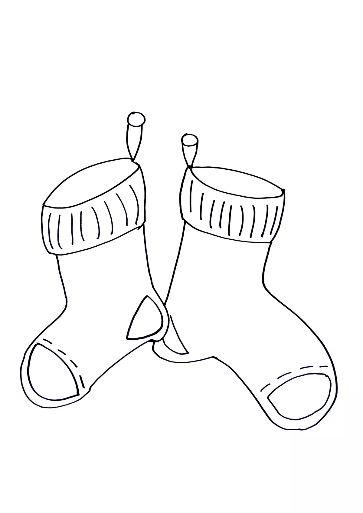 Christmas socks (Printable Coloring Page for adults)