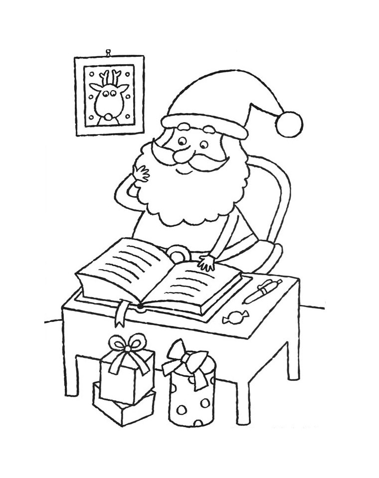 Santa claus read a book