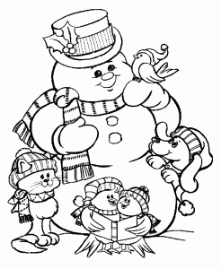 coloring-page-snowman