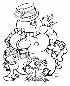 Coloring page snowman