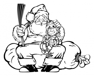 Coloring santa claus and a child
