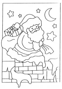 coloring-santa-claus-enter-the-room-from the-fireplace