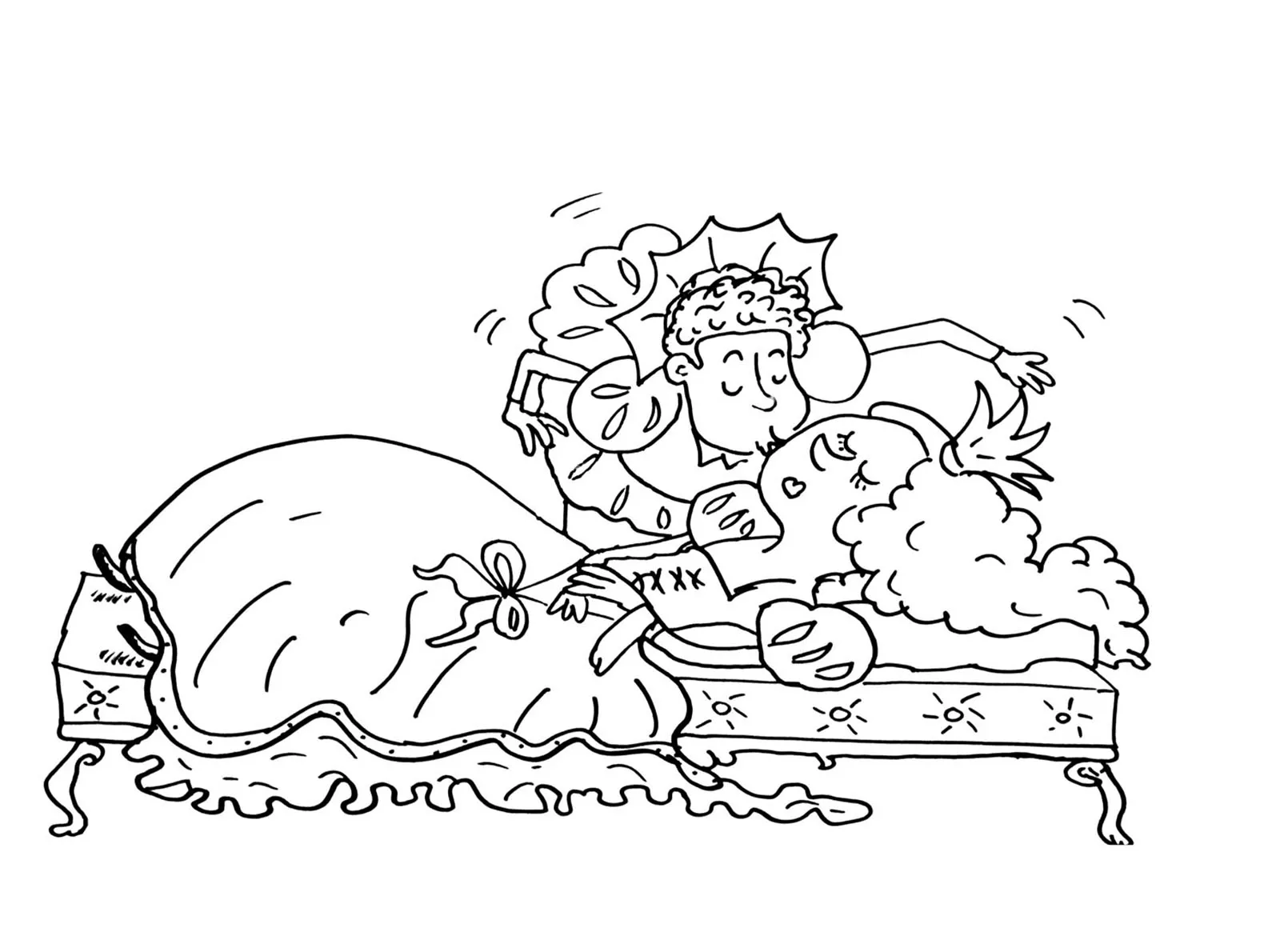 Sleeping beauty (Printable Fairy tale Coloring Page for adults)
