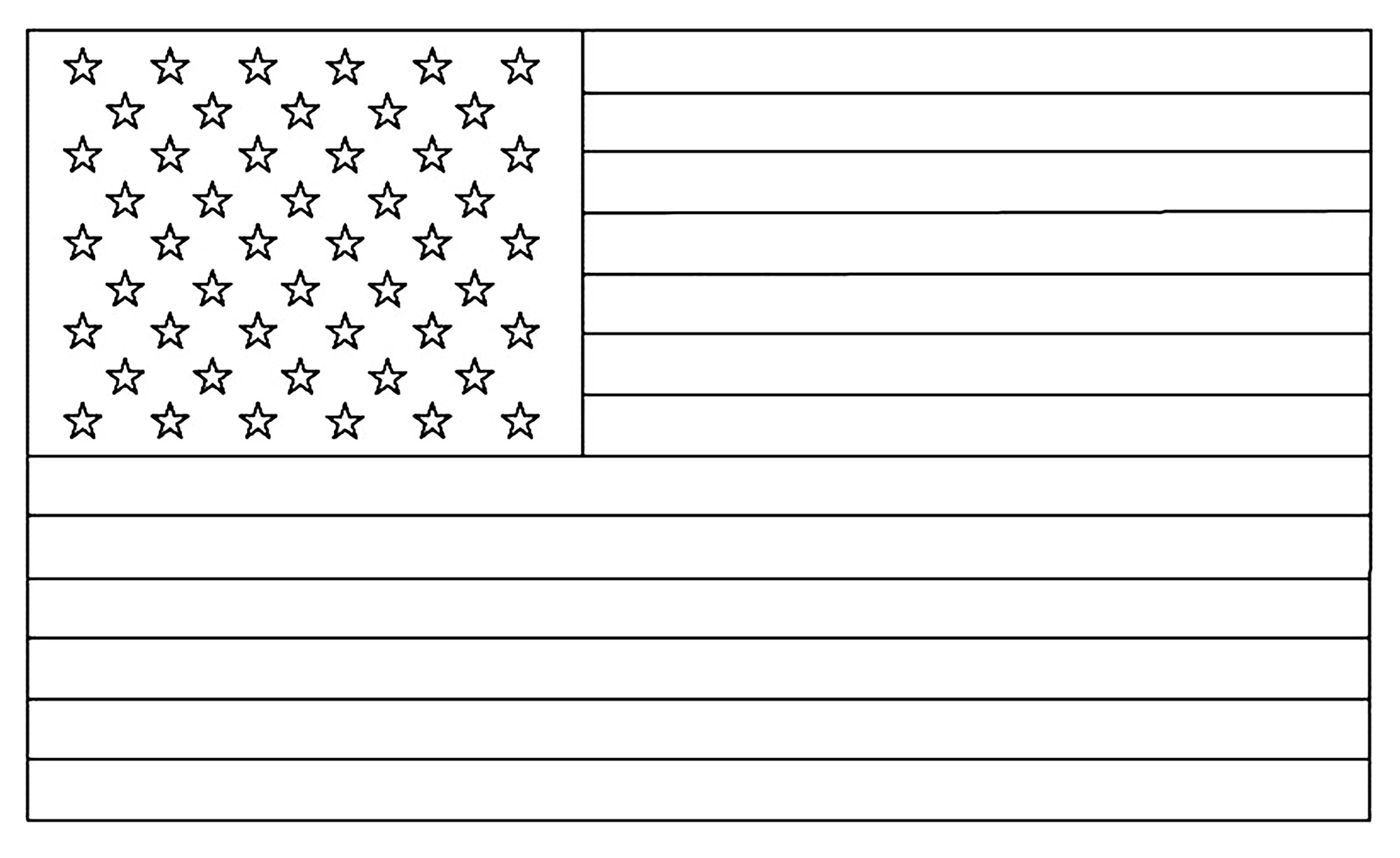 Flag of the United States to print & color