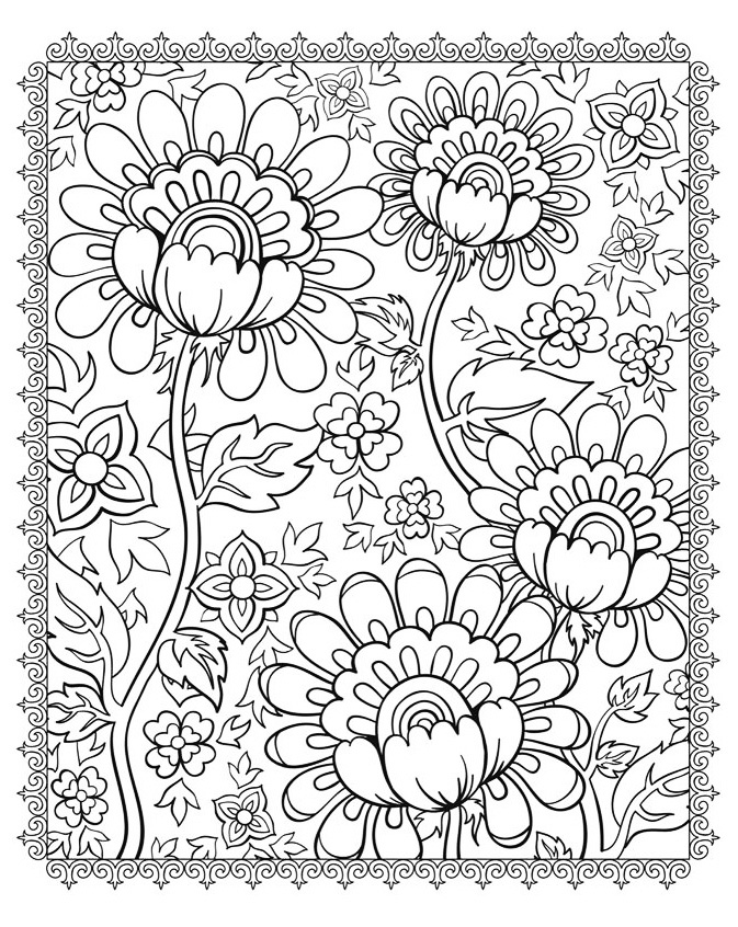 Flower Coloring Pages For Teenagers Printable
