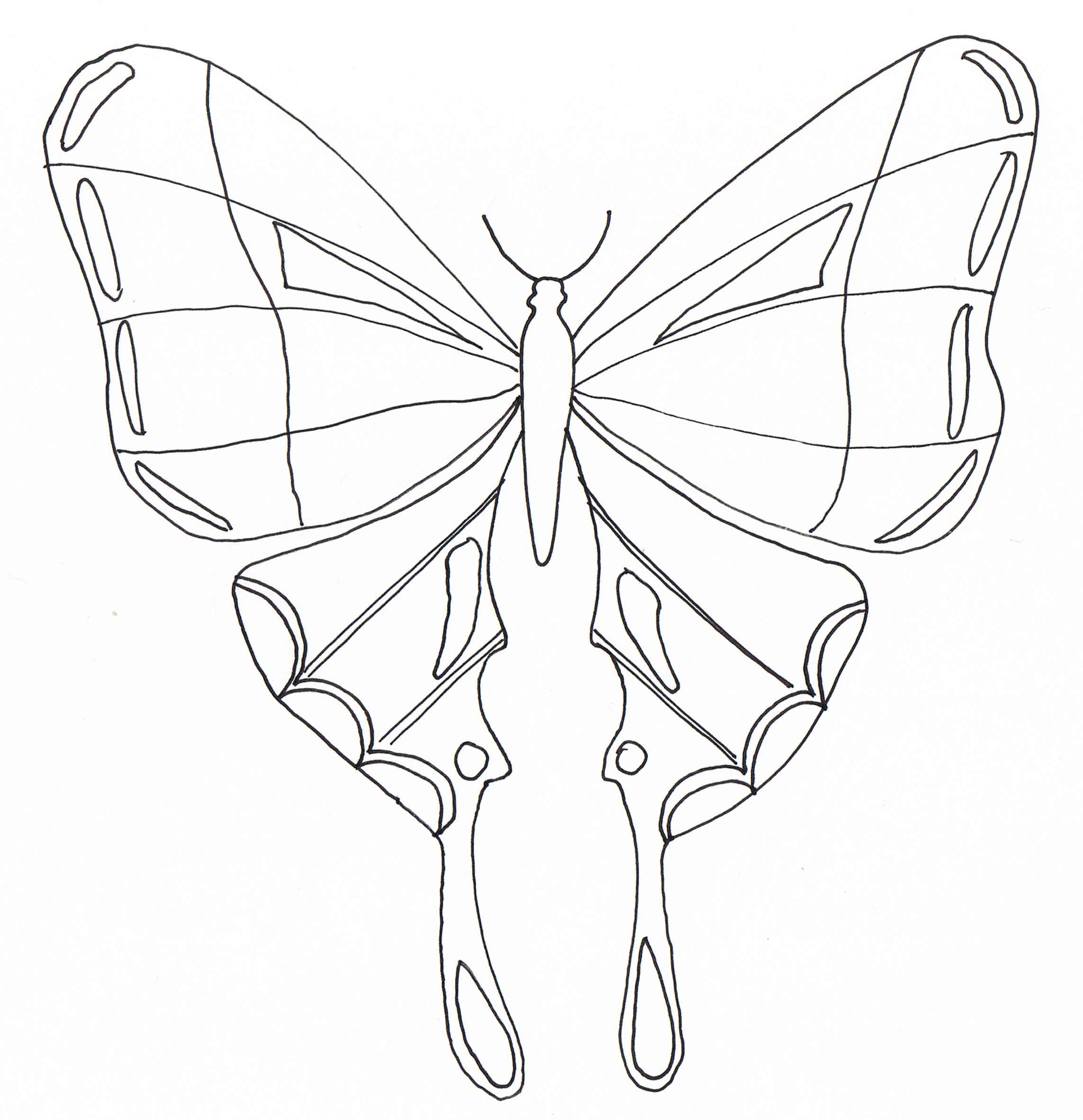 Simple butterfly - Insects Coloring pages for kids to print & color