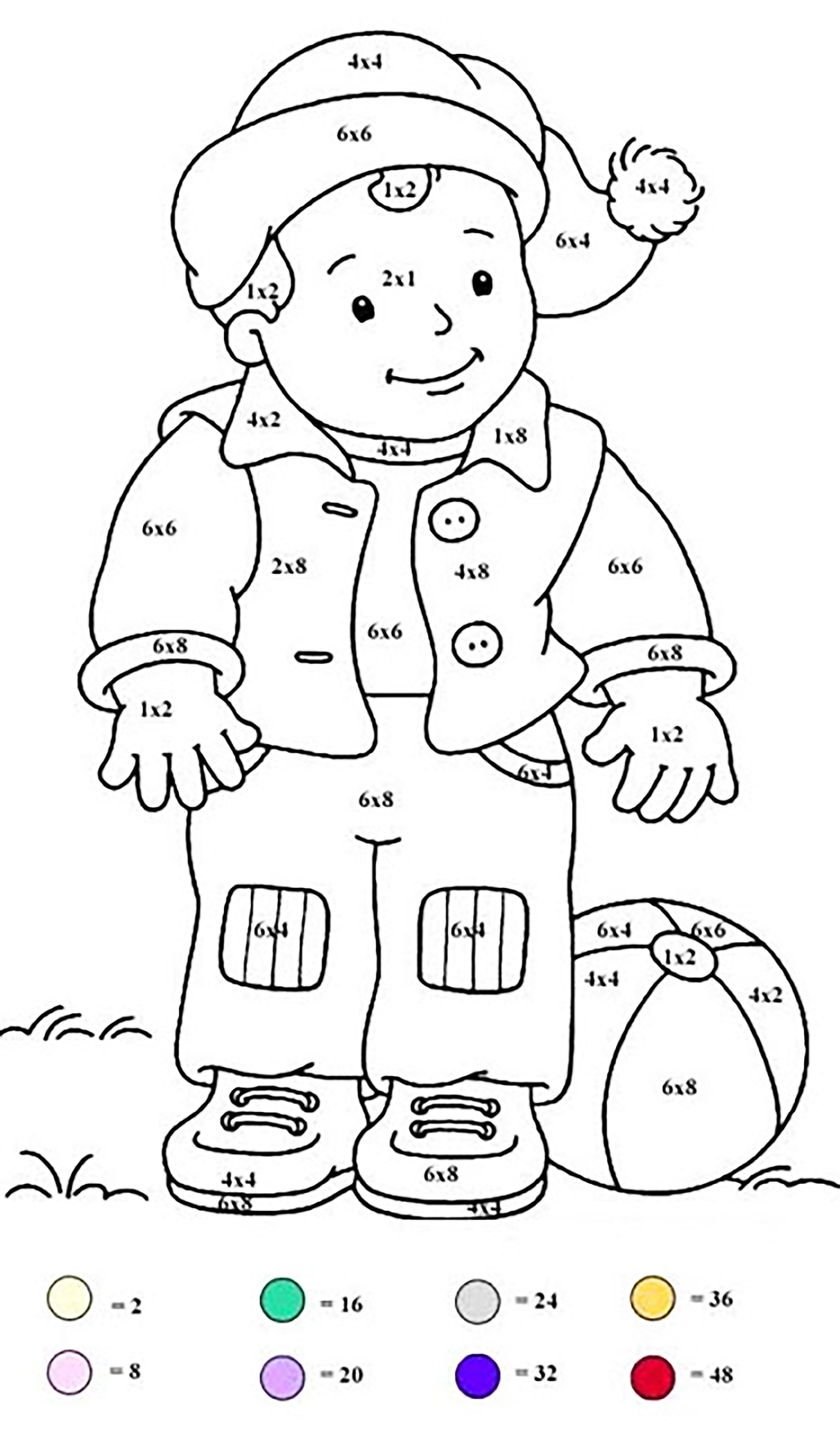 Learn the multiplications with this simple coloring page