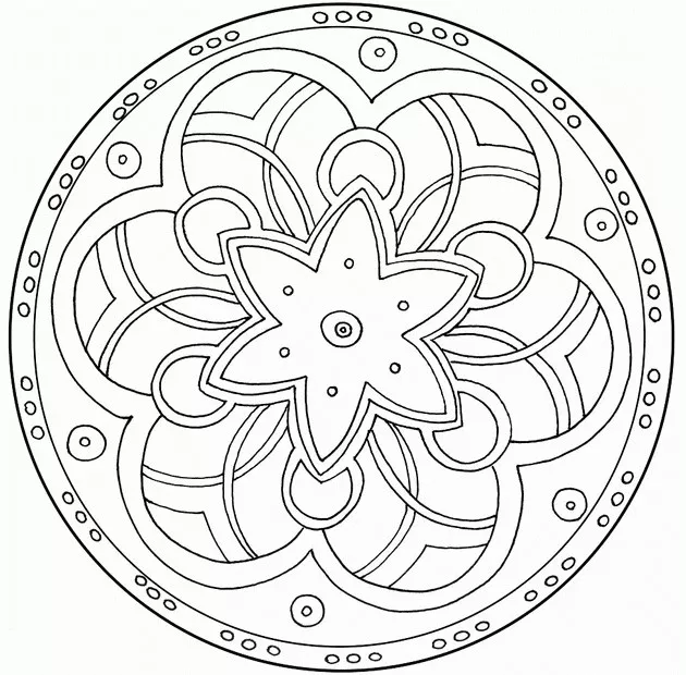 Simple mandala - 1 (Printable Mandala Coloring pages for kids Coloring Page for adults)