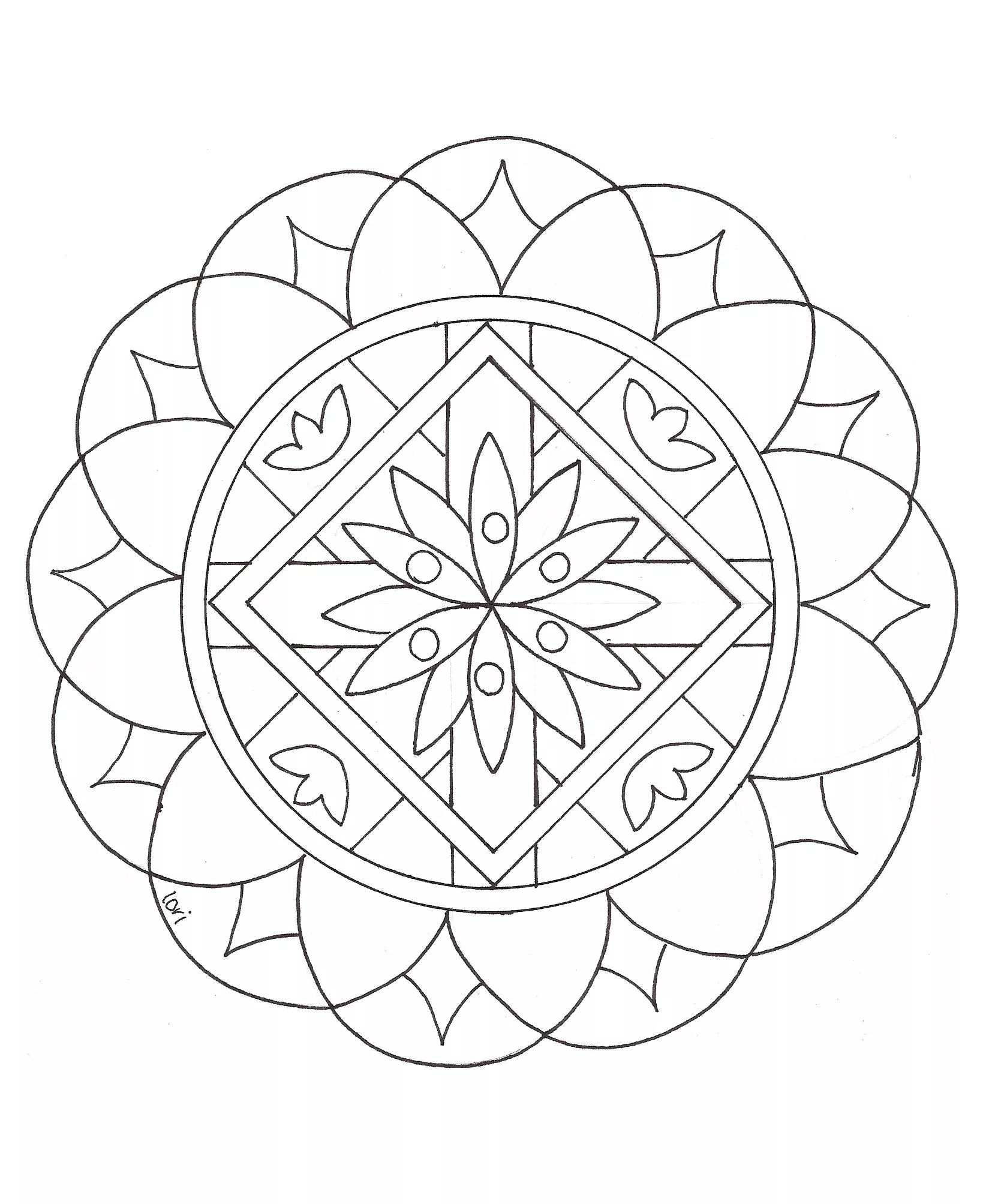 Simple mandala - 2 (Printable Mandala Coloring pages for kids Coloring Page for adults)
