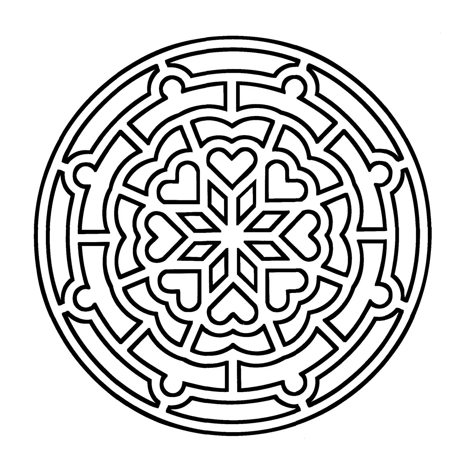 Simple mandala - 4 (Printable Mandala Coloring pages for kids Coloring Page for adults)