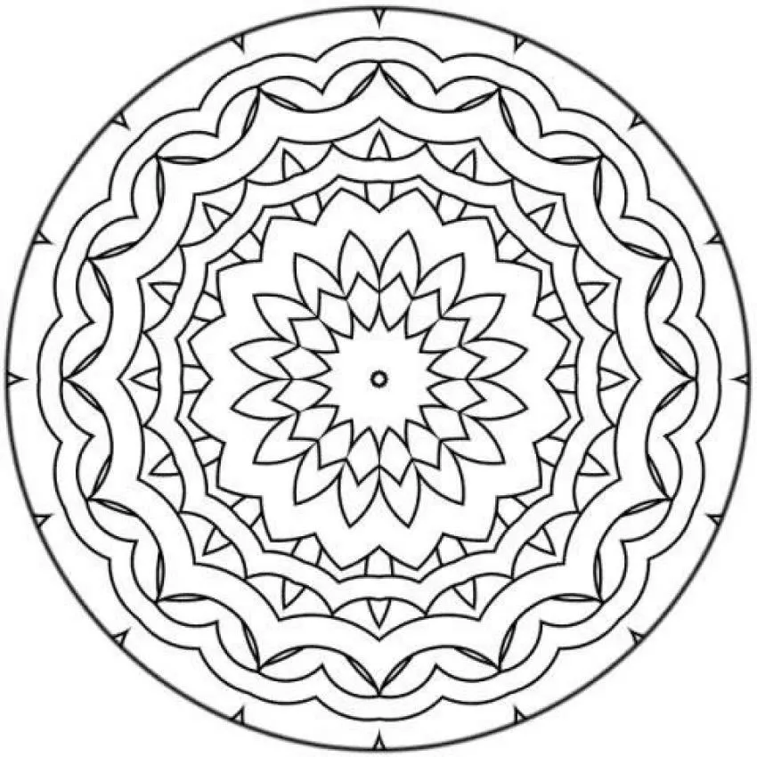 Simple mandala - 8 (Printable Mandala Coloring pages for kids Coloring Page for adults)