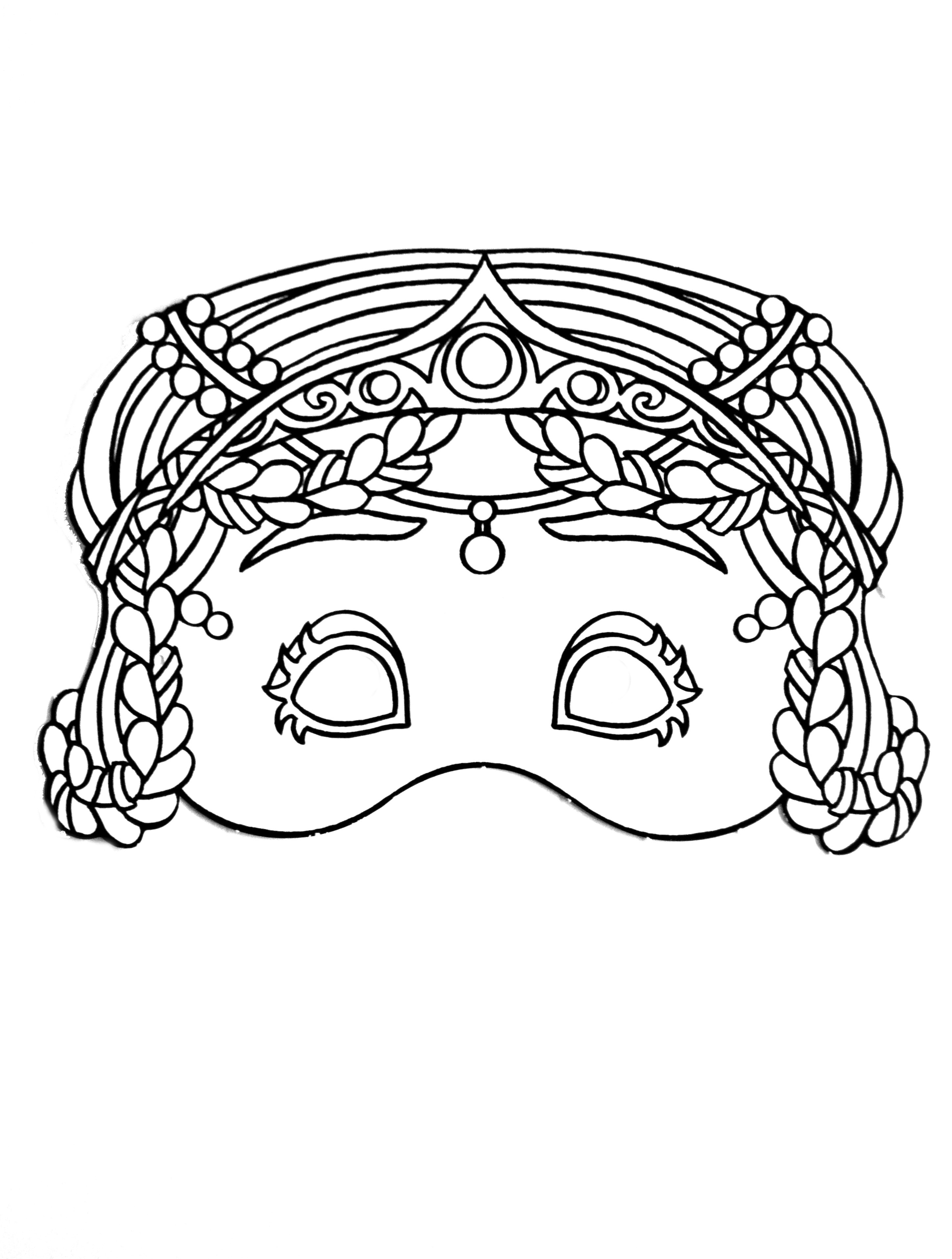 Carnival Mask for kids to print & color - 2