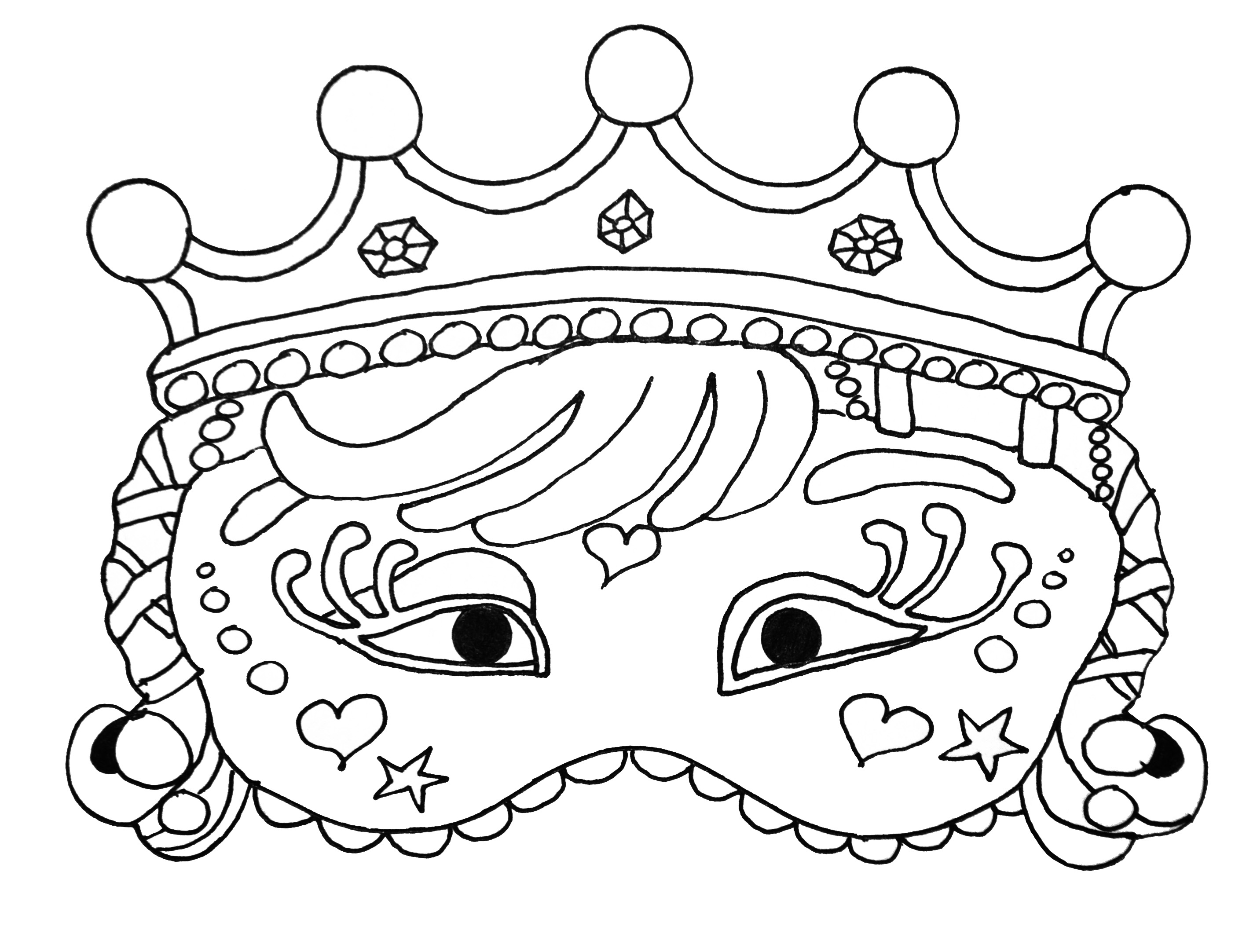 Carnival Mask for kids to print & color - 4