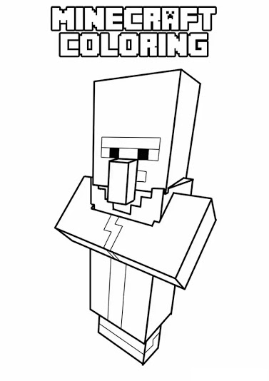 Funny Minecraft character to print & color