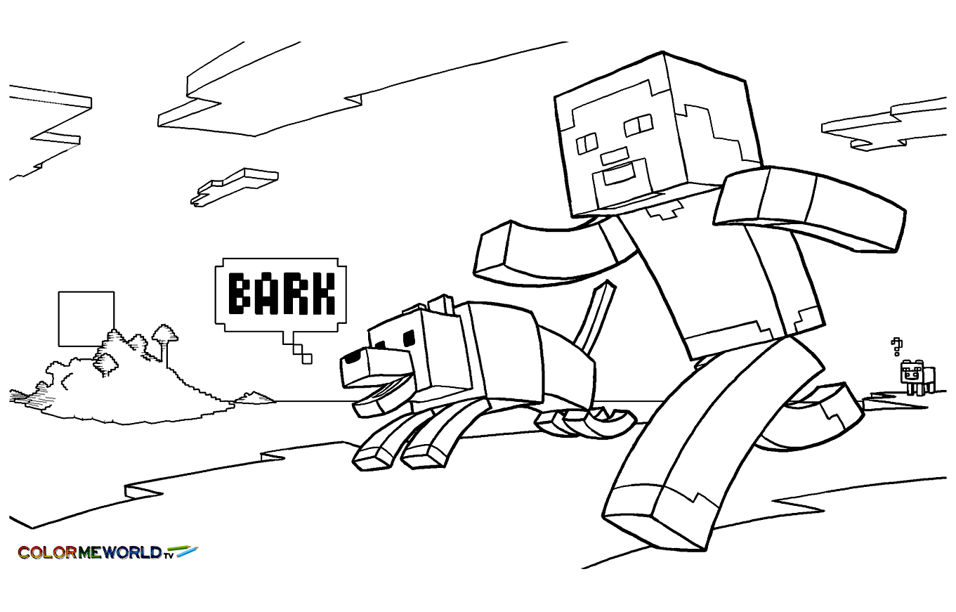 Coloring page for the kids who like Minecraft incredible world !