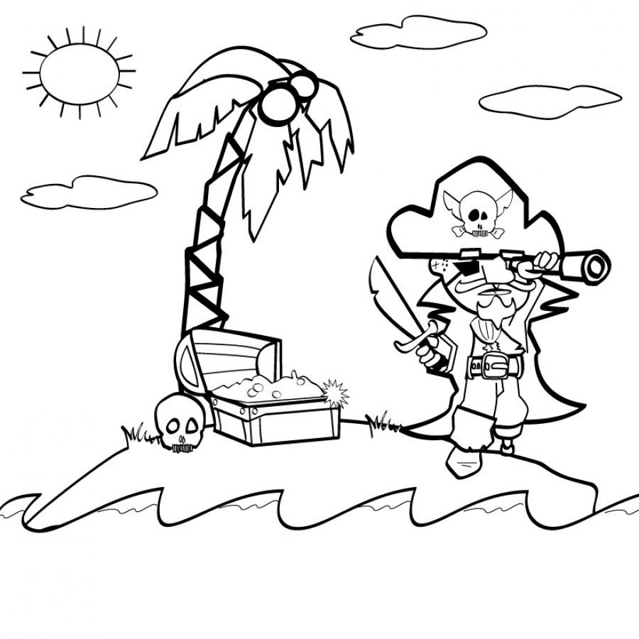 cute pirate coloring page