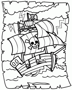 Coloring pirate big boat