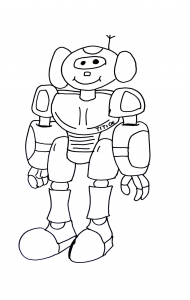 Coloring funny robot