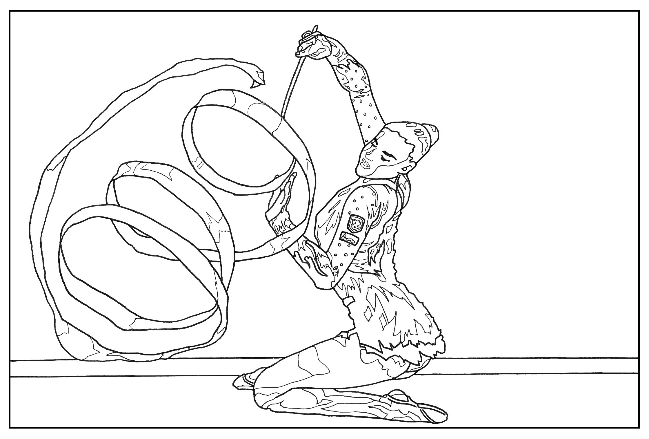 Sport coloring page for kids : Gymnastic