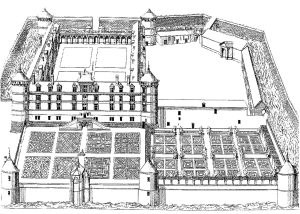 Printable Royal Coloring Page for adults : Castle-bury