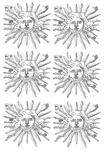 Coloring symbols louis 14 sun king 2