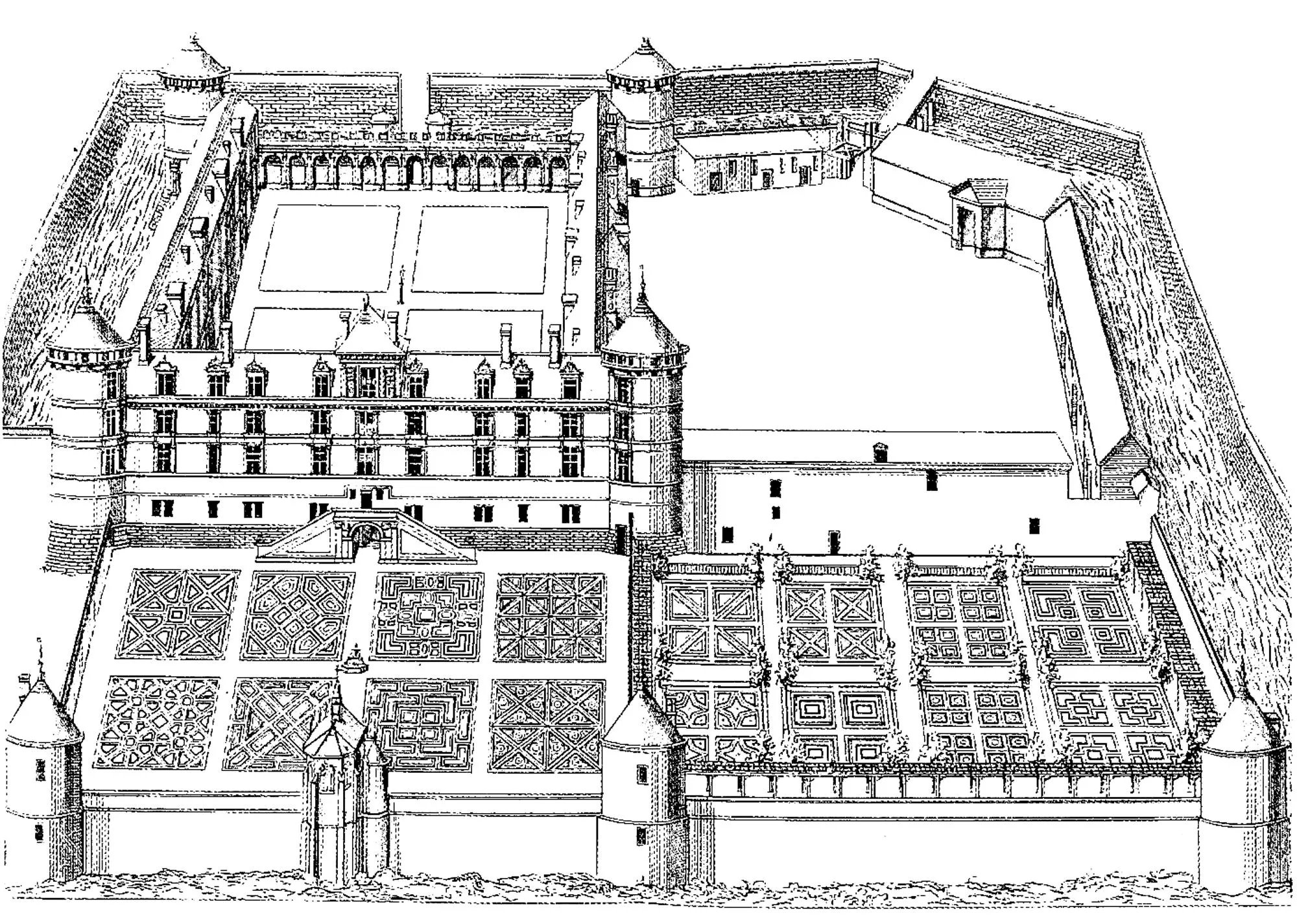 Castle bury (Printable Royal Coloring Page for adults)