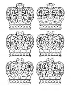 Royal crowns (6 patterns) (Coloring Page)