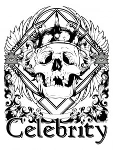 Drawing of a Crowned skull (Royal Coloring Page)