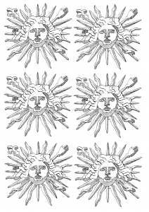 Coloring symbols louis 14 sun king 2