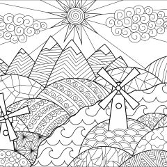 Printable Landscapes coloring sheets for adults