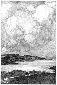 Coloring page illustration sea franklin booth