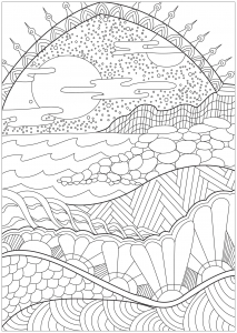 Peaceful Landscapes Adult Stress Relief Coloring Book Mountains