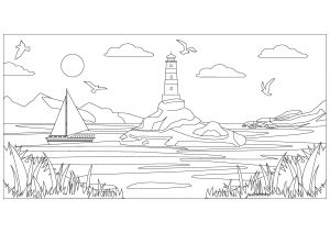 Landscape Coloring book Drawing Adult others angle white child png   PNGWing