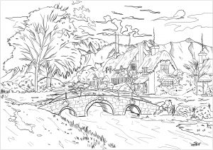 Landscapes Coloring Pages For S, American Landscapes Color By Number