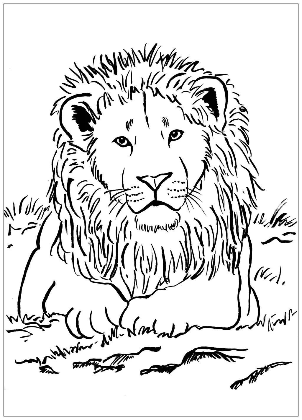 Majestic Lion (Printable Coloring Page for adults)