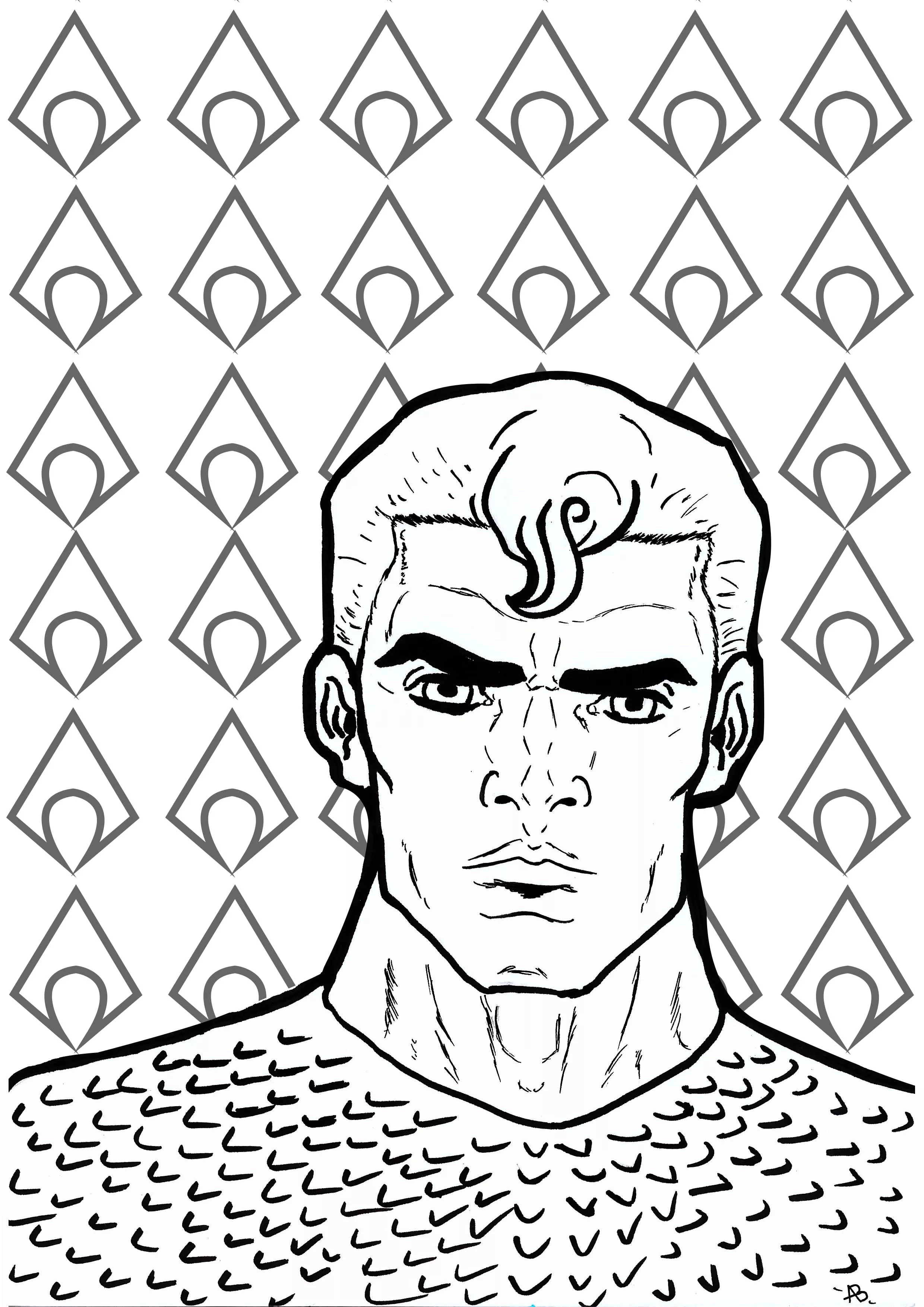 Aquaman (Printable Book and Comic Coloring Page for adults)