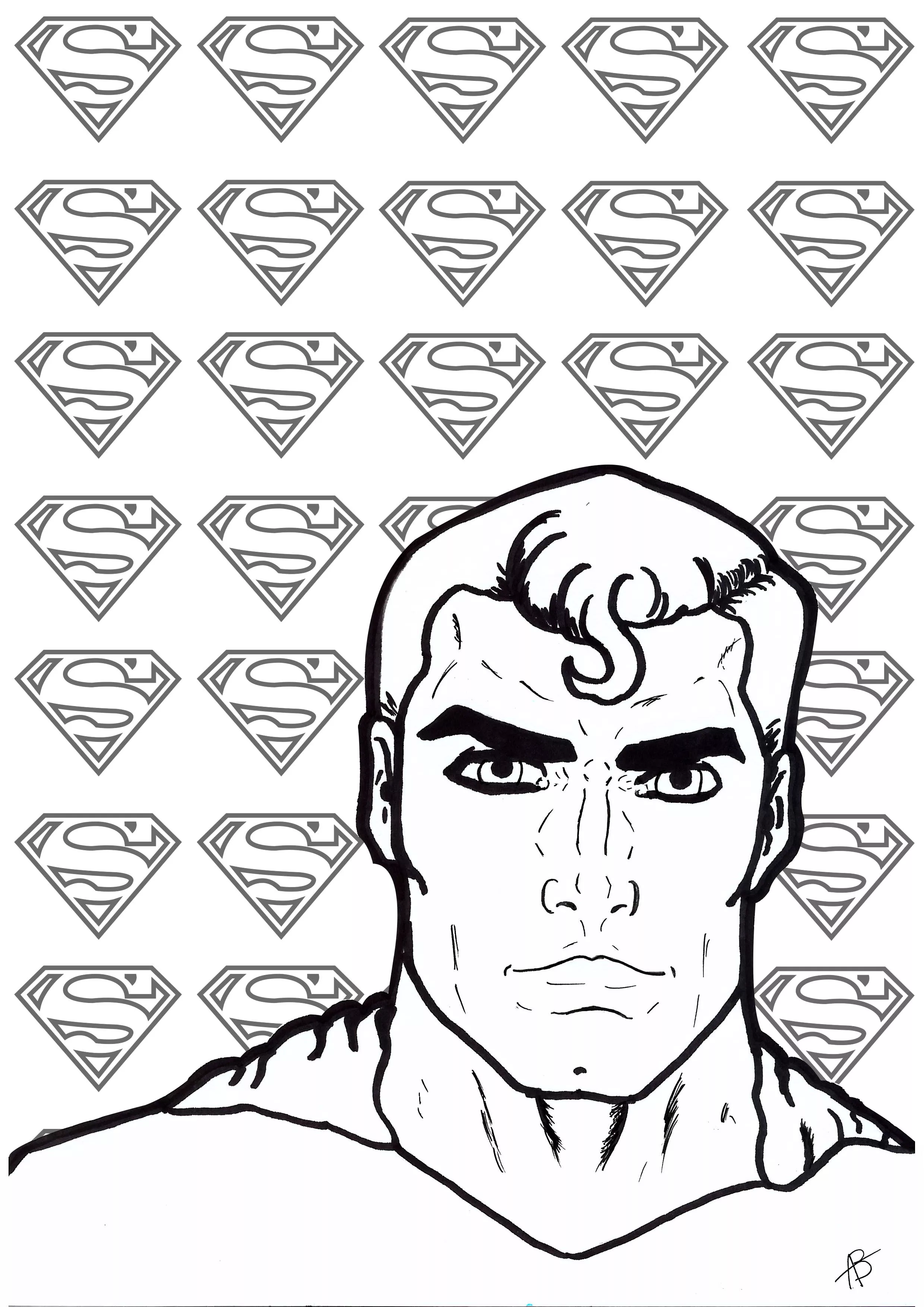 Coloring inspired by the superhero Superman (Book and Comic)