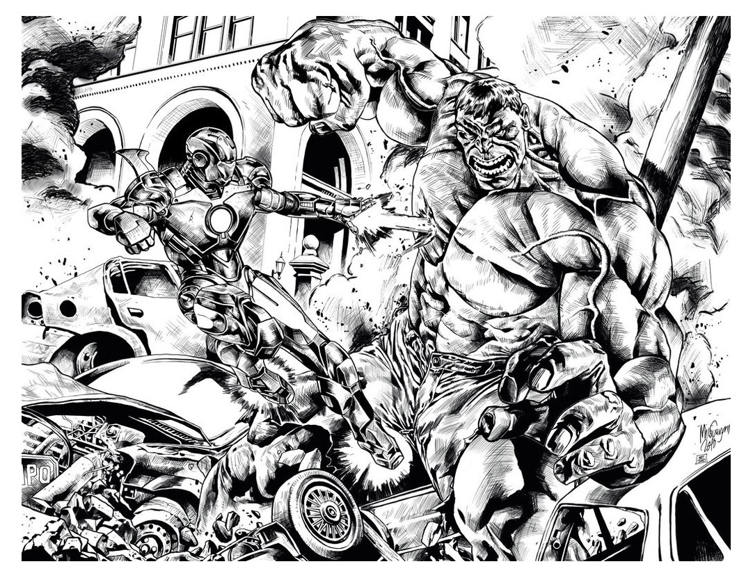 Iron Man Vs Hulk Books Adult Coloring Pages