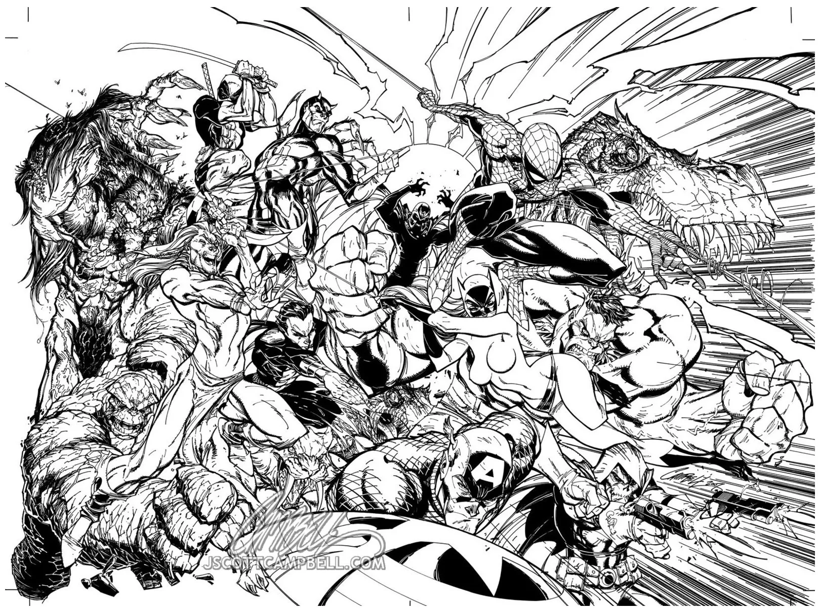 Avengers (Printable Book and Comic Coloring Page for adults)